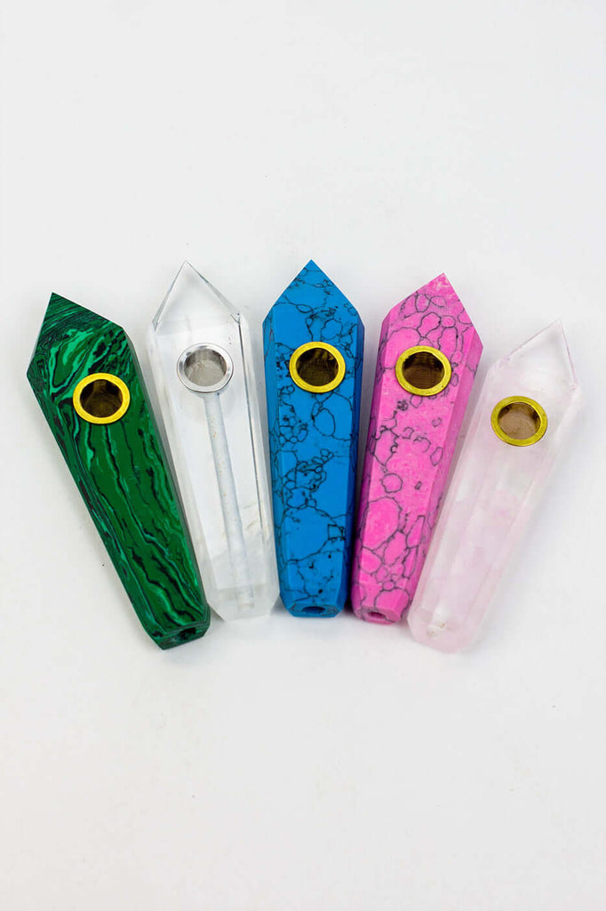 Acid Secs - Crystal Stone Smoking Pipe without choke hole
Acid Secs Productions Inc.
This crystal stone pipes made from semi-precious stones will transcend you to a new high and put you in touch with your spiritual side. Functional, durable and easy to clean, and a safe high-quality filter. (Quartz pipes should be cleaned using the same procedure as when cleaning glass pipes). Size : 4.25” X 1” 3 x Bowl screens Pipe Cleaner Durable Easy to clean Without Choke hole Eligible for $15 Flat Rate Shipping
acrylic